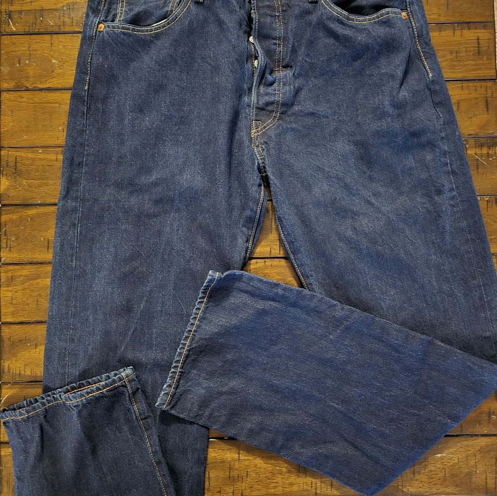 Levi's 501 (Big E) Original Fit Dark Wash NO Stretch 34x32